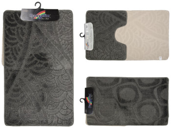 Комплект ковриков в ванную Banyolin CLASSIC (серый) прорезиненных, ворс 11мм, 100х60см, 60х50см 2шт