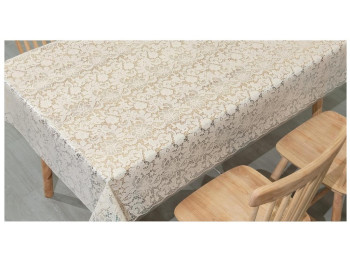Клеенка Lace, ПВХ, 1,37×20м, цвет бежевый, дизайн Vintage Rose (цена за рулон)