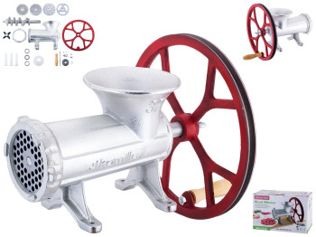 Мясорубка ручна Kamille чавунна з 3 насадками 31х15х20,5см