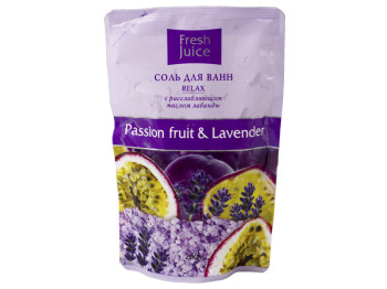 Сіль для ванн Fresh Juice дой-пак "Passion fruit & Lavender" маракуйя і лаванда 200мл