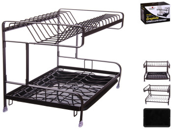 Сушарка для посуду Stenson залізна з пластиковим піддоном 38х24х26,5см