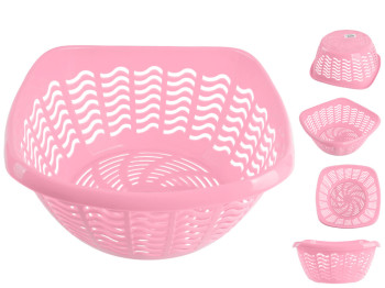 Сухарница пластиковая Консенсус, 25x25см (Розовый)