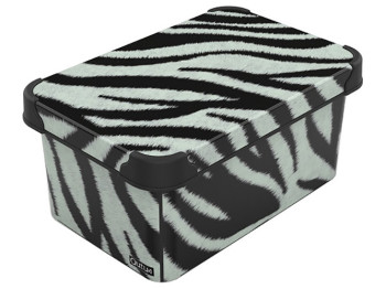 Контейнер Qutu Style Box Zebra, з кришкою, 5л, 8690069070872