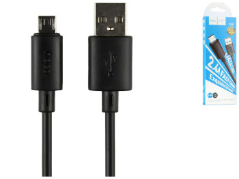 Кабель USB Hoco X88 Gratified Micro 2.4A, Чёрный