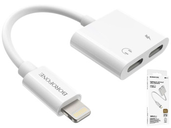 Перехідник Borofone BV11 Dual iP digital audio converter Колір Бiлий