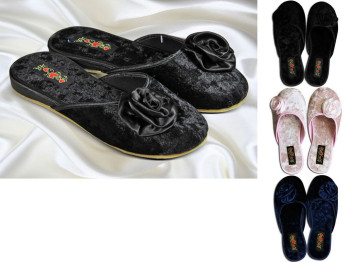 Тапочки подрост. мягк. с закр. носком на полиуретановой полутанкетке (33 р., маломерят) (3 расцветки