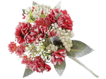 Искусственный декоративный цветок Гортензия, 24см, цвет - красный