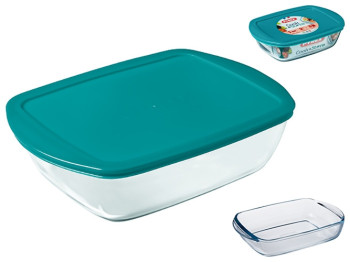 Форма Pyrex Cook&Store, 28х20х8см, з кришкою, прямокутна, 2,5л, 3426470020138