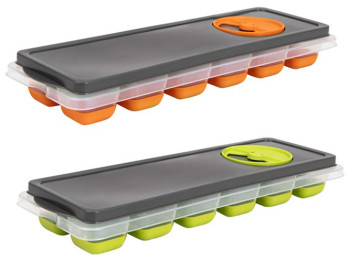 Контейнер для льда Нerevin Ice Cube Orange-Green MIX, с крышкой, 8690069651170