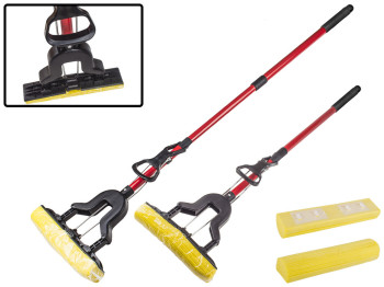 Швабра с отжимом Stenson Бабочка с телескопической ручкой 126х29см