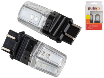 Лампа Pulso габаритные LED 3157/W2.5x16q/12SMD-2835, 2контакта, 9-36v, 120/50lm RED (цена за 2шт) (L