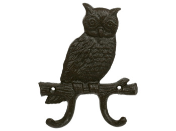 Крючок Сова, чугун, 14×2,5×18см, цвет коричневый