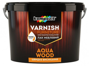 Лак меблевий, матовий Kompozit Aqua Wood 0,75л (Композит Аква Вуд)