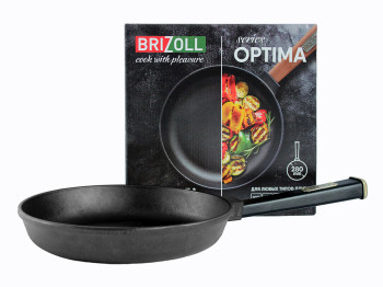 Сковорода чугунная Brizoll "Optima-Black" съемная ручка D28см 58мм O2840-P1