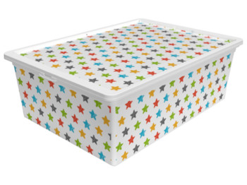 Контейнерс с крышкой Qutu Trend Box Colored Star, 25л, 8690069947679