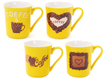 Чашка Coffee, 4 дизайни, 270мл (ціна за 1шт)