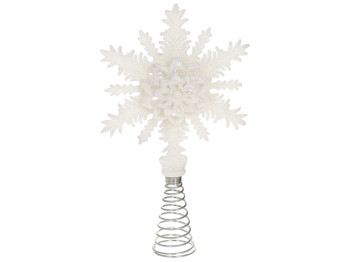Верхівка на ялинку Сніжинка, 25см, колір - білий