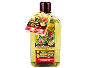 Поживний гель-догляд для душу і ванни Green Collection "сила карпатських трав і ягід" 500мл