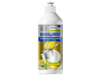 Засіб для миття посуду Wash & Free, лимон і м’ята, з гліцерином, 500 мл