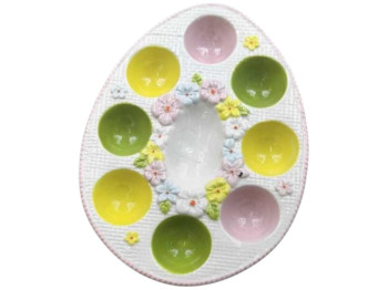 Блюдо для яиц Easter Daisy, керамика, 24х18,5х2,5см, цвет белый