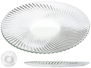 Блюдо круглое стеклянное с рельефом D25x25см