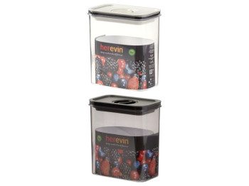 Контейнер Herevin Canister, 1.8 л, вакуумная крышка, пластиковый, цвет чёрный-белый