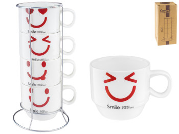 Чашки на подставке "Smiles" 130мл (цена за набор 5 предметов)
