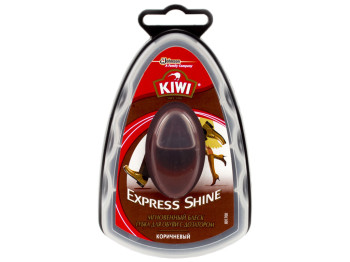 Губка для обуви KIWІ Express (цвет - коричневый) с дозатором 6мл