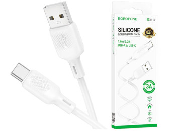 USB Borofone BX113 Silicone Type-C 3A Цвет Белый