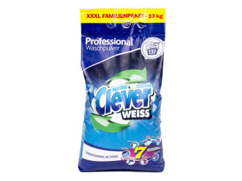 Стиральный порошок бесфосфатный Clever Weiss 10кг (Польша)