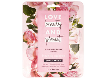 Маска тканевая для лица Love beauty and planet "Цветущий вид" мягкость и сияние кожи 1шт