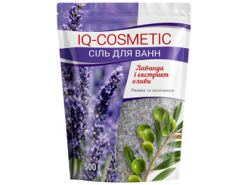 Соль для ванны IQ-Cosmetic Лаванда и экстракт оливы, цветочный аромат, 500 г