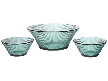 Набор салатница и 2 пиалы (цена за набор 3 предмета) цвет – зеленый