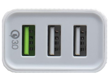 Мережевий зарядний пристрій Borofone BA40A QC3.0 3USB Колір Білий
