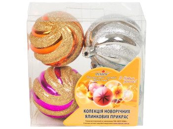 Ялинкові іграшки "Кульки" 8см (ціна за упаковку 4шт)