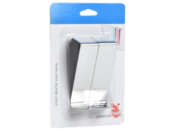 Гачок-вішалка на двері, 2 шт. в наборі, 8×2,5см, колір сріблястий