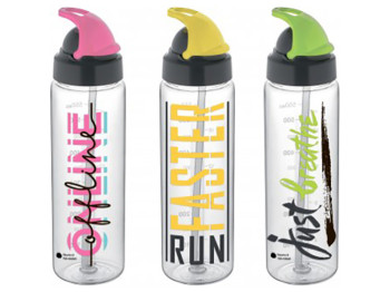 Бутылка для воды с трубочкой 630мл