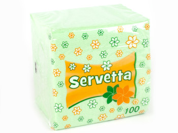Салфетки "Servetta" Ecolo зеленые 24x24см 100шт