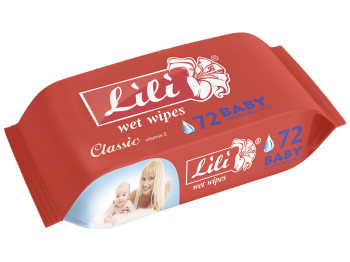 Влажные салфетки детские "Lili" "С экстрактом календулы и витамином Е" 72 шт
