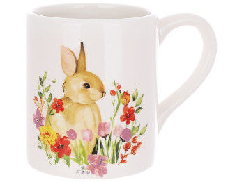 Кружка керамическая Зайчик в цветах, 430мл