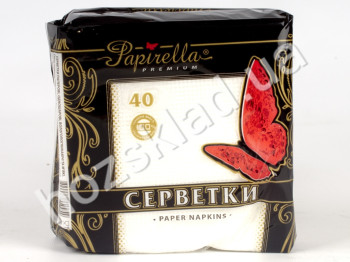 Салфетки "Papirella" белые однослойные 22x22см 40шт