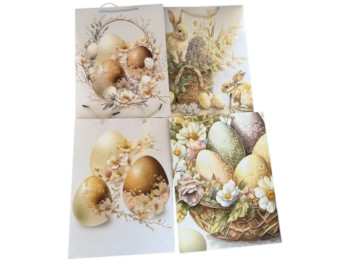 Пакет пасхальный Retro Easter, бумага, 18х24х8,5см, 4 дизайна (цена за 1шт)