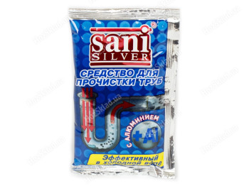 Средство для растворения загрязнений в канализационных трубах "Sani Silver" для холодной воды 80г