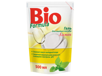 Гель для миття посуду Bio Formula "Лимон" дойпак 500мл