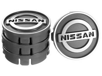 Заглушка колесного диска Nissan, 60x55, серый, ABS пластик