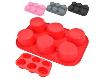 Форма силиконовая для выпечки Stenson Round на 6 емкостей 25,5х17,2х2,8см