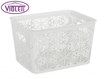 Кошик Violet House "Ажур №2" без кришки 25,1х19х15см 7л (колір білий) 60011
