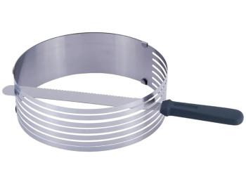 Форма для бисквита регулируемая Kamille, с ножом, нержавеющая сталь, диаметр 24,5-33см