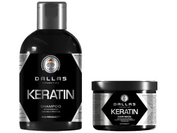 Набір Шампунь+Маска Dalas Keratin з кератином і молочним протеїном, 1л+500мл