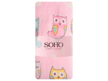 Рушник Soho Owl, 70×140 см, мікрофібра 260 г/м², рожевий колір з малюнком